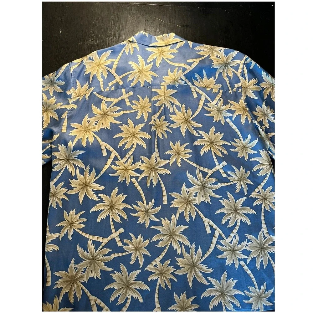 Jos A Bank Men's‎ Silk Tropical Palm Tree Button Down Shirt Size L